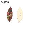 50Pcs Leaves Design Wooden Buttons 2-Hole Sewing Scrapbook Art DIY Decoration