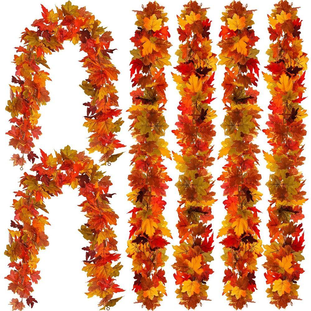Flexible Autumn Leaf Garland Layered Leaf Clusters Faux Maple Vine Fall Leaf Vine Wedding Decor