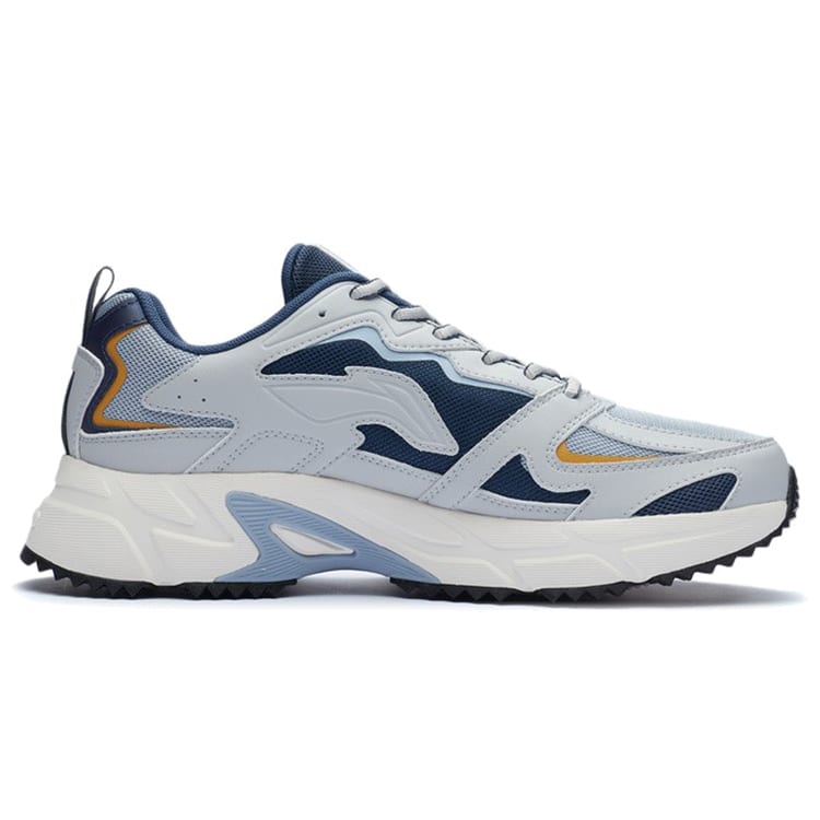Li Ning Амортизирующие Нескользящие Износостойкие Низкие Беговые Кроссовки Мужские Серый Зеленый ARLQ001-8