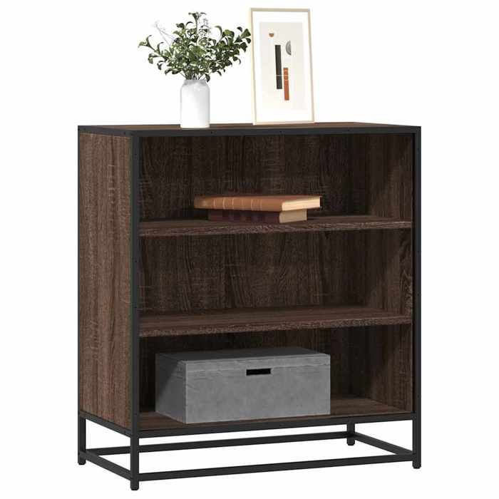 VidaXL Buffet chêne marron 68x35x76 cm bois d'ingénierie et métal, armoire de rangement, meuble d'entrée, meuble d'appoint 848978