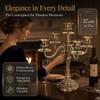 5 Arms Candlestick Holder Zinc Alloy 5 Arms Candelabra Retro Candelabra  For Fireplace