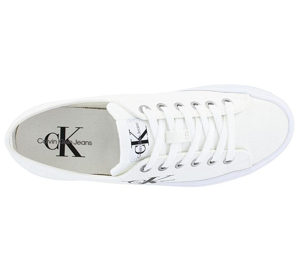 Calvin Klein Vulc Platform Essential Mono Shoes - Women's Platform Sneakers In Canvas White YW0YW01030-YBR ORIGINAL