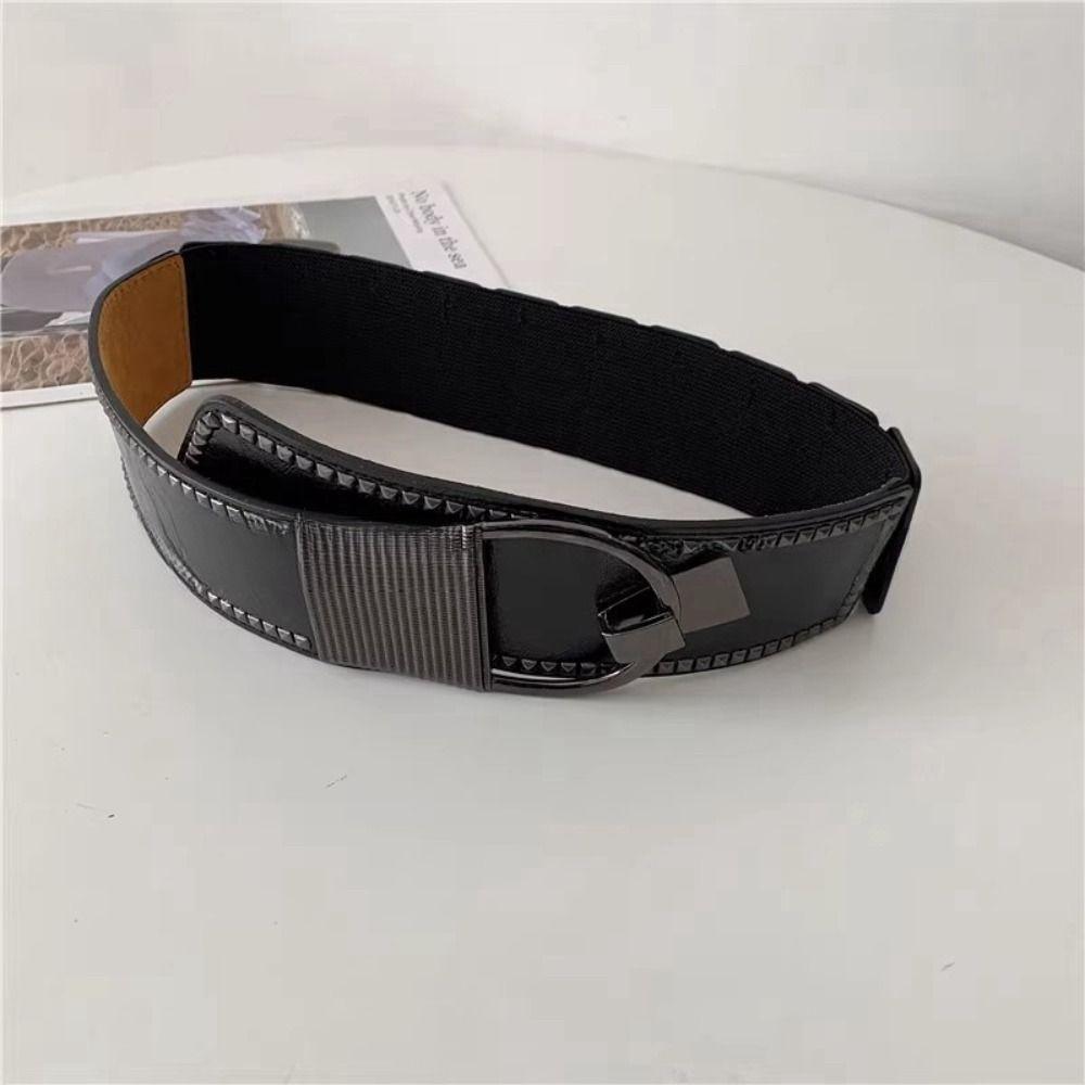 Однотонные эластичные кушаки из кожи, широкий корсет на талию, элегантный пояс-корсет, платье