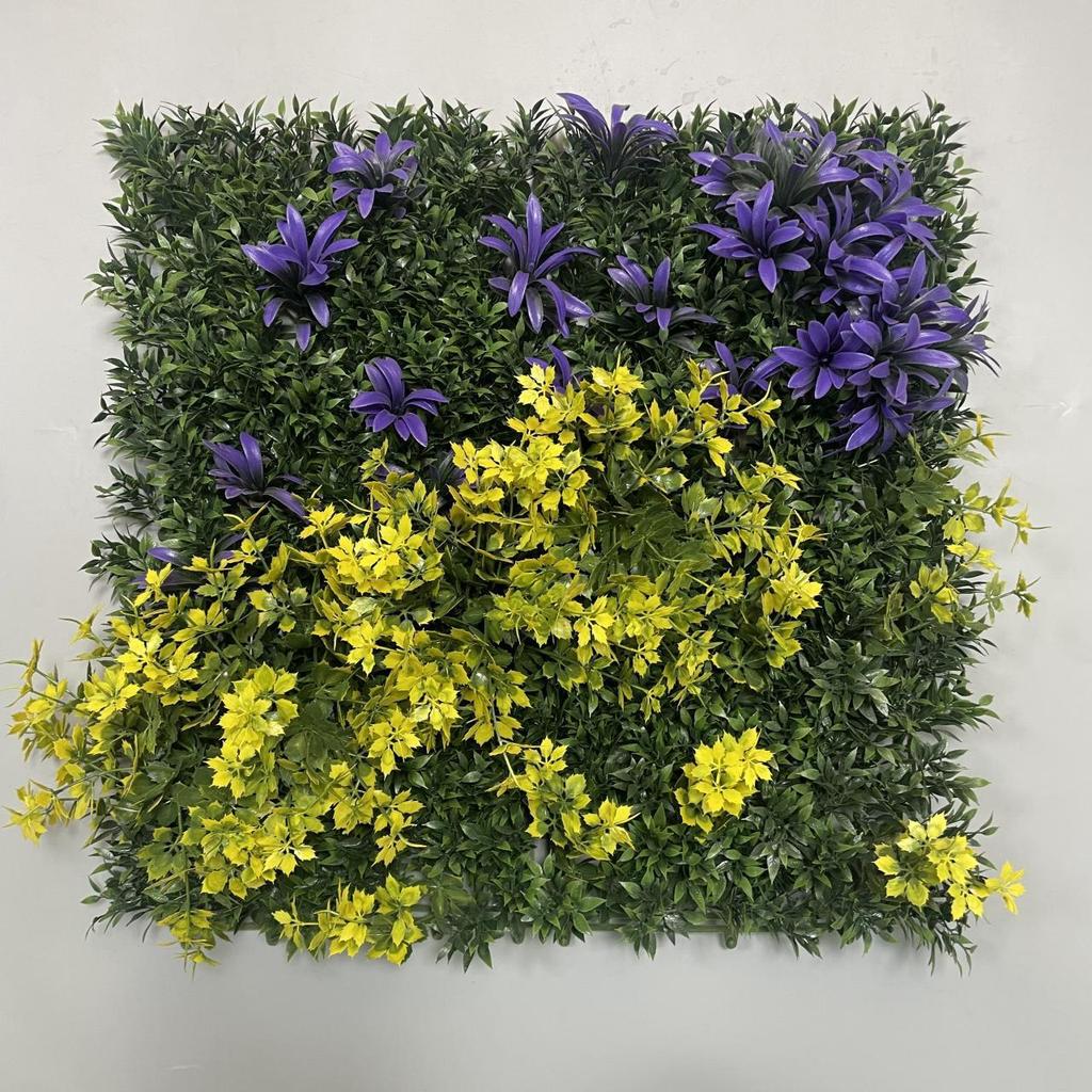 50×50cm Artificial Green Plant Wall - Plastic Vertical Garden, Fake Flower Wall, Synthetic Turf Background