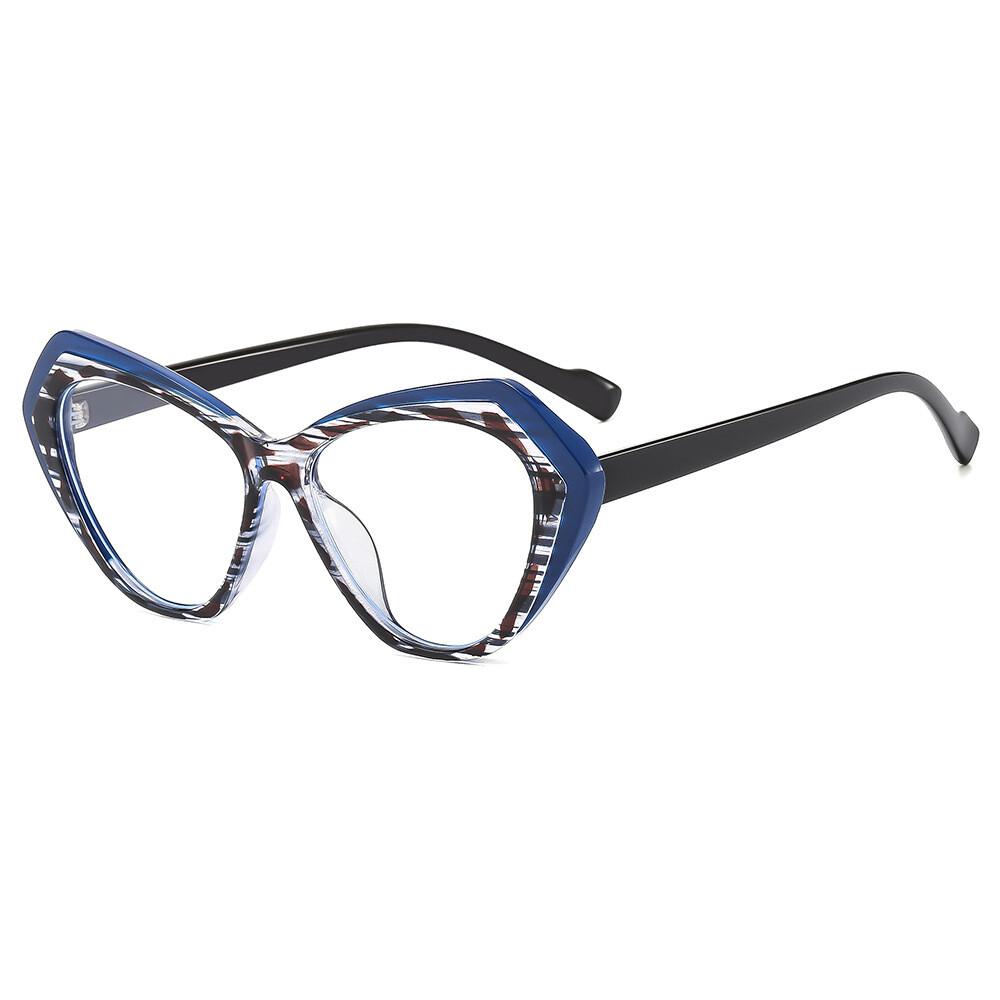 Irregular Cat Eye Reading Glasses Double Colors Frame Ultralight Computer Presbyopia Eyewear Spring Hinge Women'S Glasses