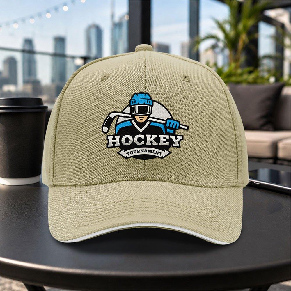 Ice Hockey Theme Adjustable Baseball Cap Unisex Lightweight Dad Hat for Travel Parties Daily Wear Multiple Colors