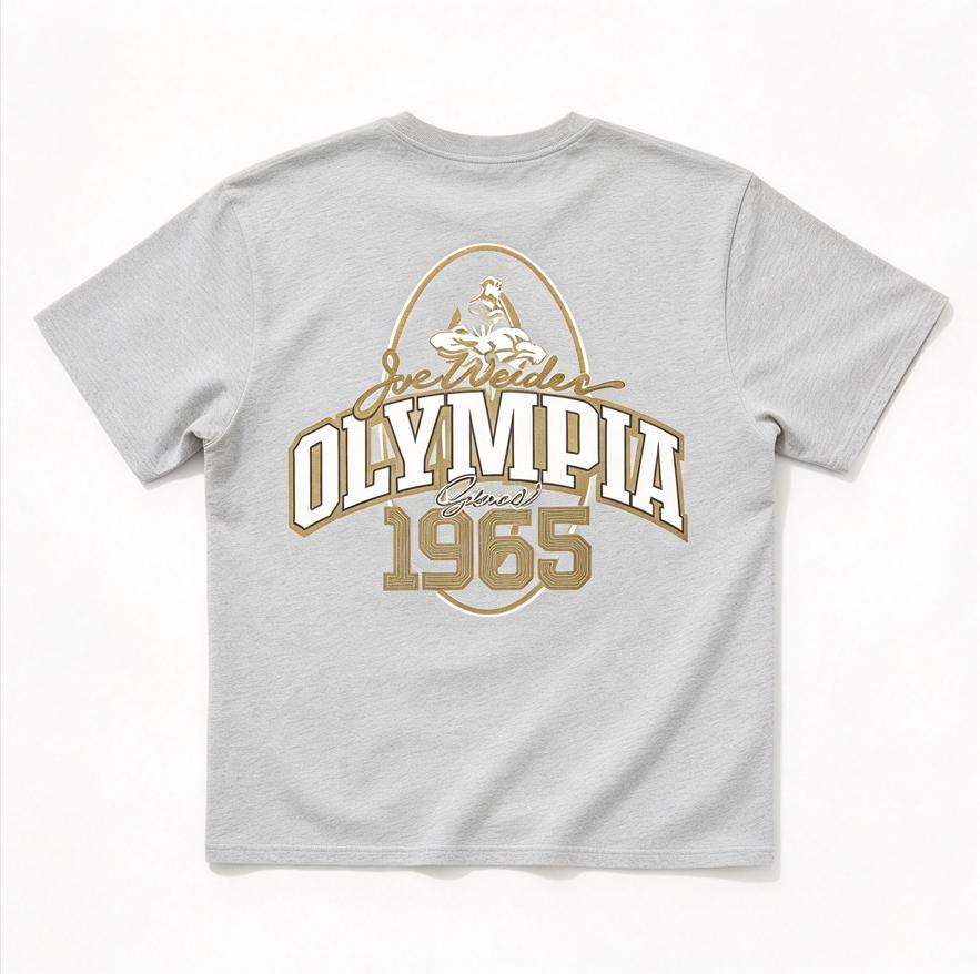 Футболка Mr Olympia Унисекс Оверсайз с Графическим Принтом, Логотип Joe Weider с 1965 года, Повседневные Топы для Зала, Бодибилдинга, Тренировок