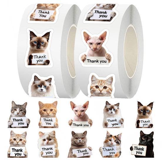 Милые наклейки с благодарностью для собак и кошек, забавные наклейки-граффити с щенками, водонепроницаемые ПВХ-наклейки для телефона, ноутбука, холодильника, конвертов