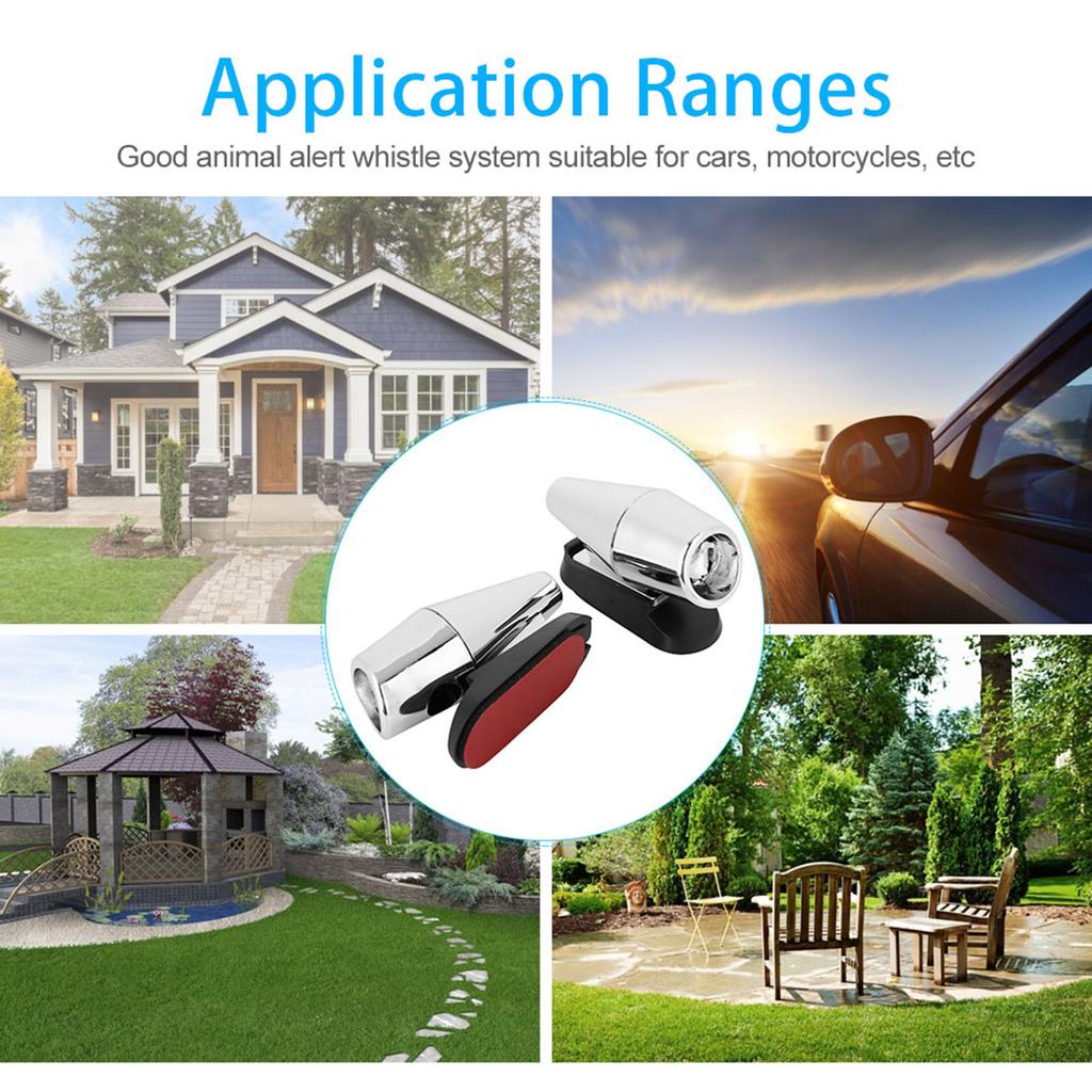 2 шт. Автомобильный автомобильный олень змея оповещение звуковой сигнал ультразвуковой ветроэнергетический отпугиватель животных (Серебряный)