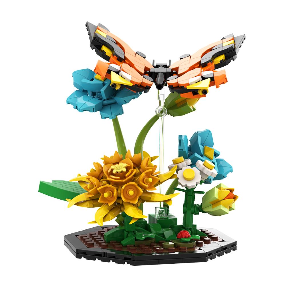 Gobricks MOC Honeybee Butterfly Dragonfly Bricks Симпатичная модель Bee Garden DIY Building Blocks Set Обучающие игрушки для детей Подарок
