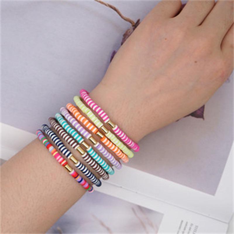 Outfit Ornament Holiday Beach Women's Bracelet Bracelet Fashionable Stylish Pottery Letters Colorful Soft Style Accessories