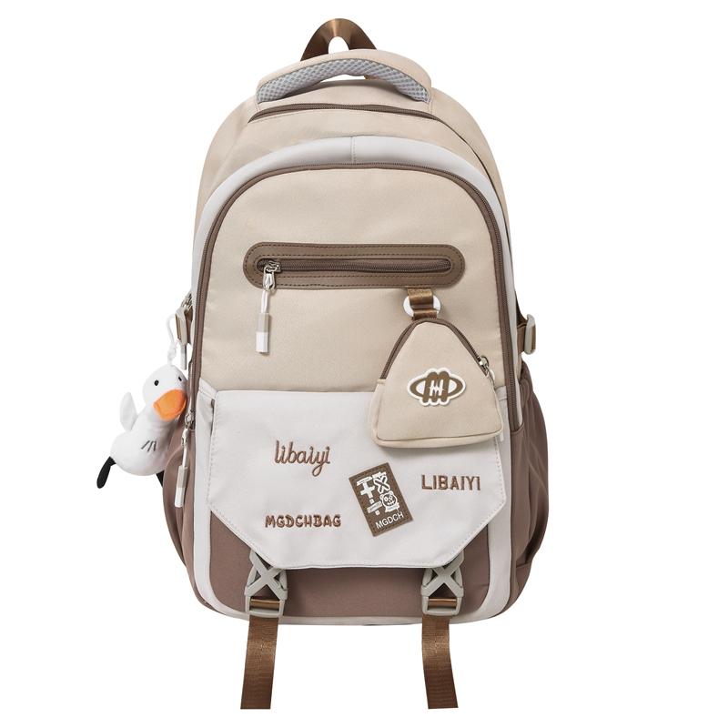 Школьный рюкзак для средней школы, женский, большой емкости, цветной мужской рюкзак для компьютера с кошельком для монет