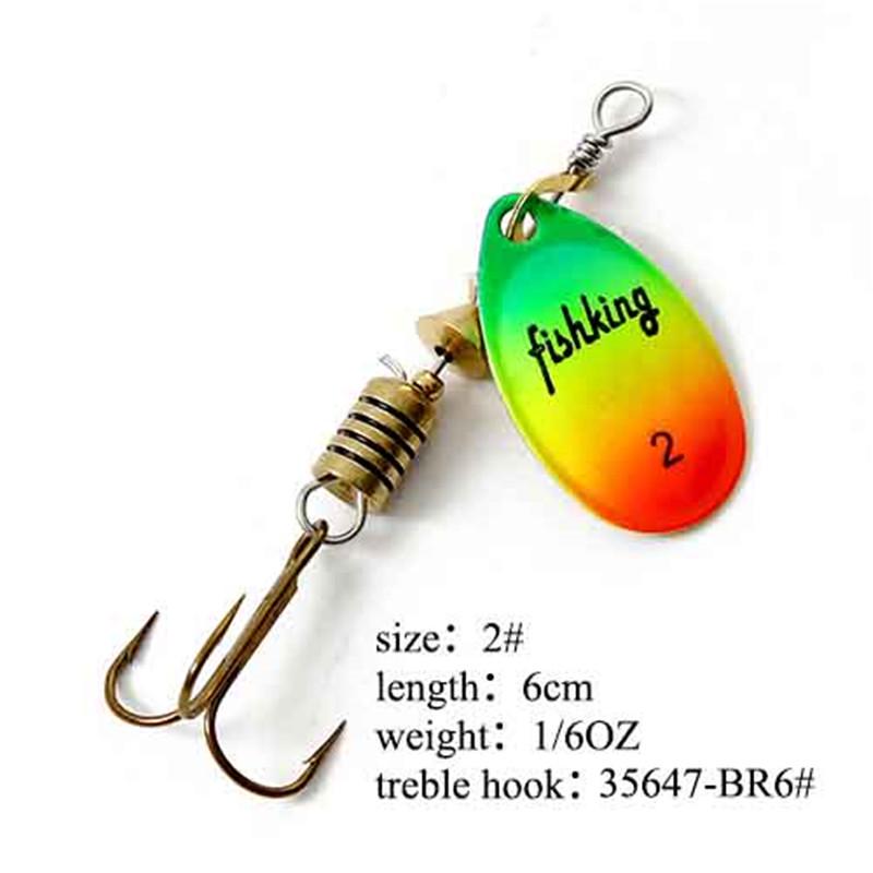 Рыболовная приманка FISH KING Spinner Bait, 1 шт., жесткая приманка для окуня, ложка с тройным крючком, снасти высокого качества