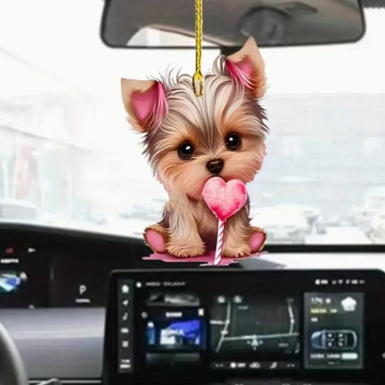 Автомобильная подвеска Акриловая качающаяся собака Легкое автомобильное зеркало Подвесные аксессуары для салона автомобиля Сумка на плечо Школьный ранец