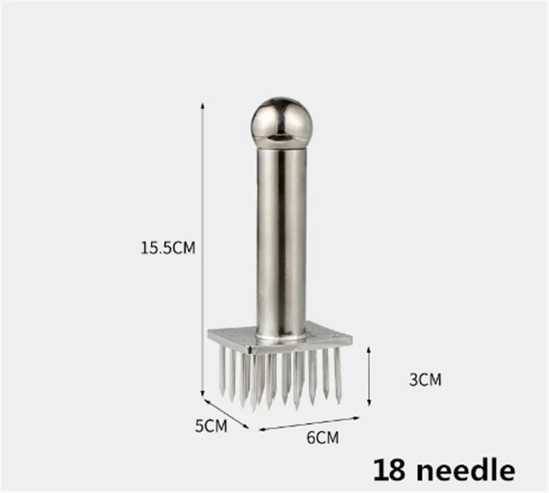 Иглы для мяса из нержавеющей стали с деревянной ручкой, профессиональные иглы для размягчения мяса, для нежного стейка из говядины, кухонные инструменты