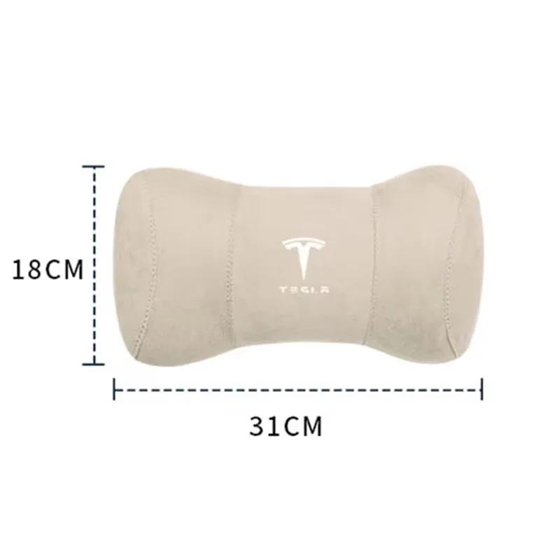 Tesla Exclusive Car Suede Seat Headrest Memory Cotton Cervical Spine Protection Pillow for Tesla Model 3 Model S X Y Car