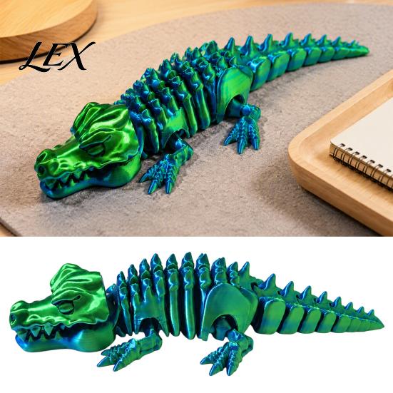 Реалистичная модель животного из PLA, 3D-печатная шарнирная игрушка-крокодил, гибкая фигурка рептилии, игрушка-антистресс для интерактивной сенсорной игры, снятие стресса,