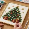 Полная Алмазная Мозаика для Новичков DIY Рождественский Набор для Раскрашивания Жемчугом с Рамкой, Санта Креативный Подарок Мастерам Бисерное Рукоделие Взрослые Новичок, Ручная Работа