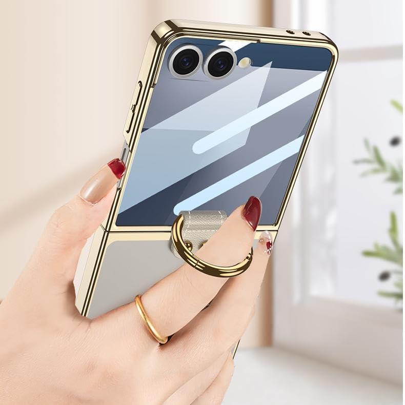 Ring Holder Case for Samsung Galaxy Z Flip7 5G, Gold