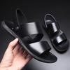 Brown Sandals Leather Casual Shoes Man Sandals 2024 Summer Men Sandals Beach Slipper Shoes for Men Luxury Shoes