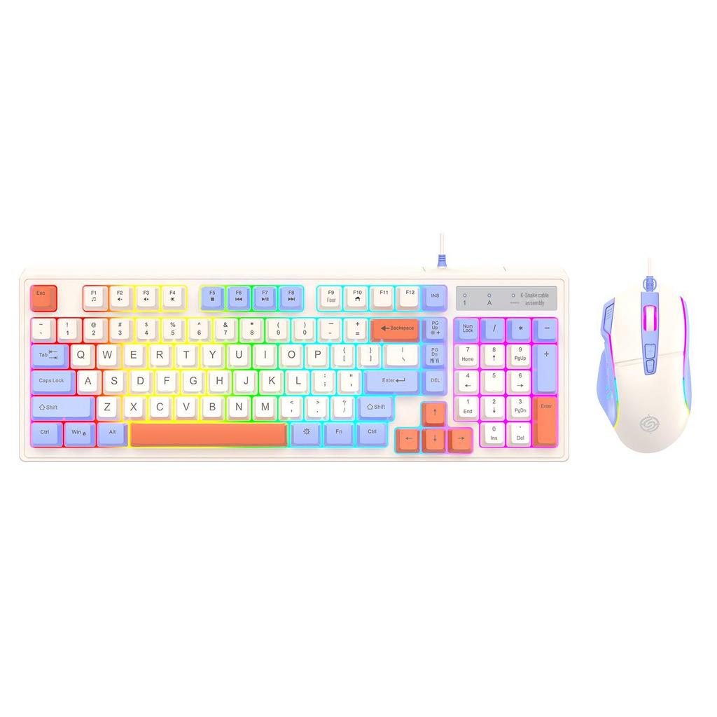 Проводная механическая клавиатура и мышь Viper KM800 - 98 клавиш для игр и офиса.