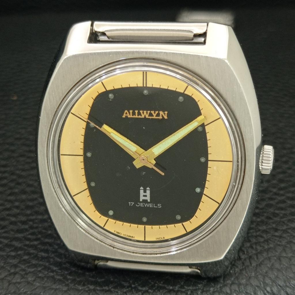 ВИНТАЖНЫЕ МУЖСКИЕ ЧАСЫ ALLWYN 6300A С РУЧНЫМ ЗАВОДОМ ИНДИЯ ОРИГИНАЛ ЦИФЕРБЛАТ a708142-1