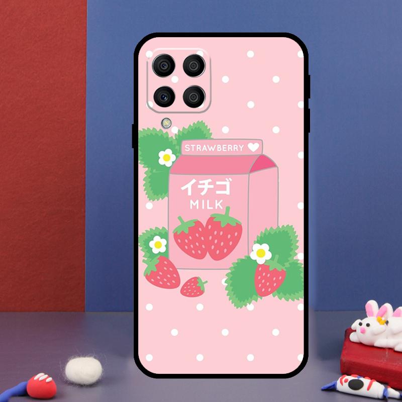 Милый Клубничный Молочный Чехол Для Телефона Samsung Galaxy M14 M34 M54 M33 M13 M23 M53 M15 M55 M31 M51 M20 M30s M32 M52
