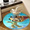 Cartoon Cat Chair Mat - Round Carpet for Home Decor, Office Use