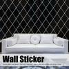 Acrylic Rhombic Mirror Wall Sticker Black Self Adhesive Mirror Tile  Home Wall