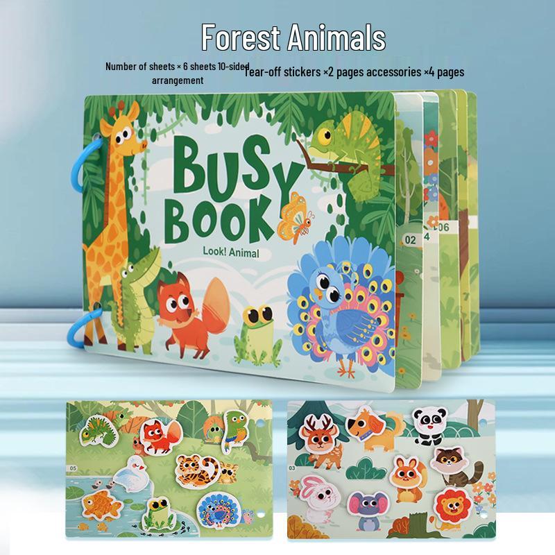 Handmade Educational Quiet Book for Early Childhood Development - Baby Sticker Activity