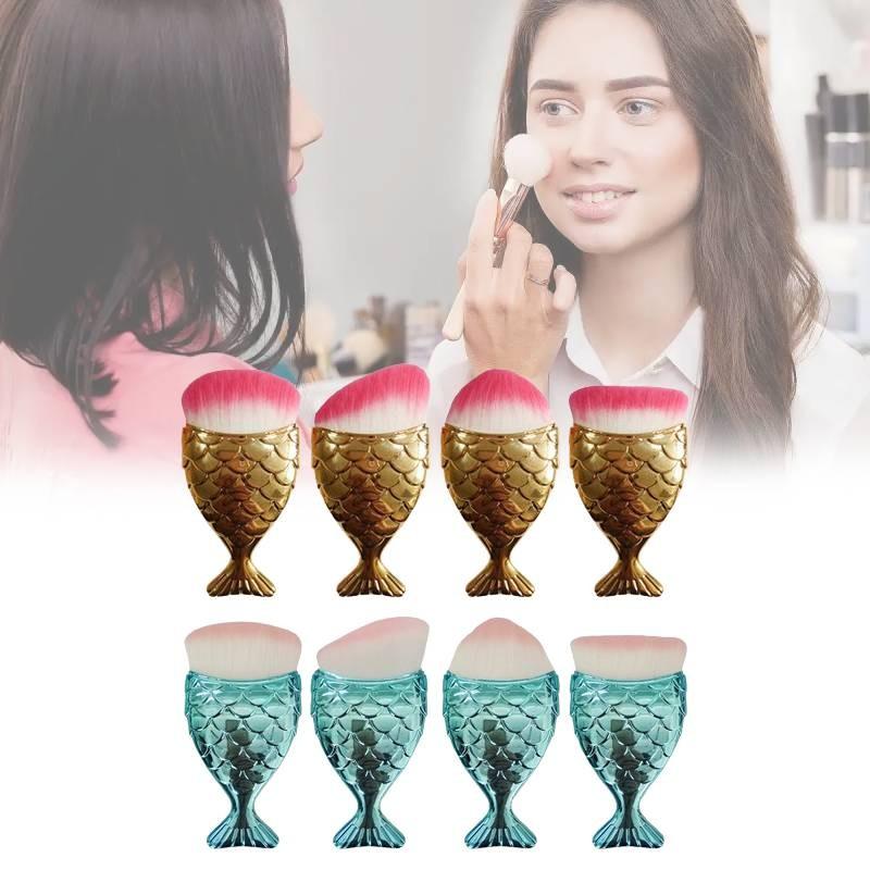 Косметическая кисть в форме русалки, прочная пластиковая ручка, профессиональные принадлежности, для дома