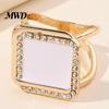 Commuting Wear Scarf Accessory Double Layer Button, with Diamond Decor, Square Minimalist Silk Clip Buckle, Elegant Modern Style Clasp, for