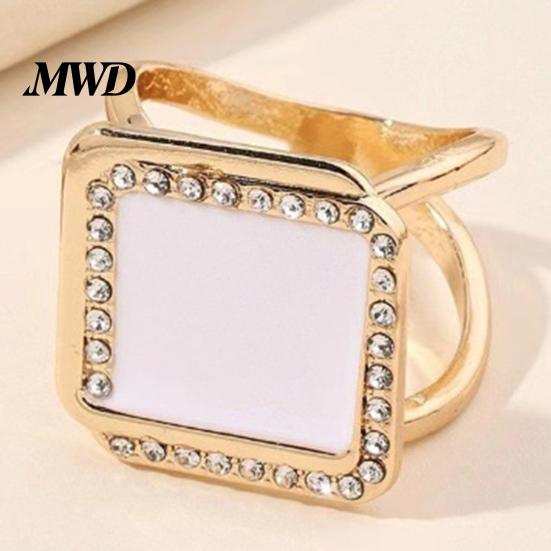 Commuting Wear Scarf Accessory Double Layer Button, with Diamond Decor, Square Minimalist Silk Clip Buckle, Elegant Modern Style Clasp, for