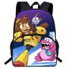 Kids Cartoon Backpack School Lightweight Ergonomic Dual Strap Bag With Printed Design Oxford Fabric Grade 1-2 Students