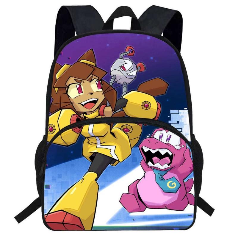 Kids Cartoon Backpack School Lightweight Ergonomic Dual Strap Bag With Printed Design Oxford Fabric Grade 1-2 Students