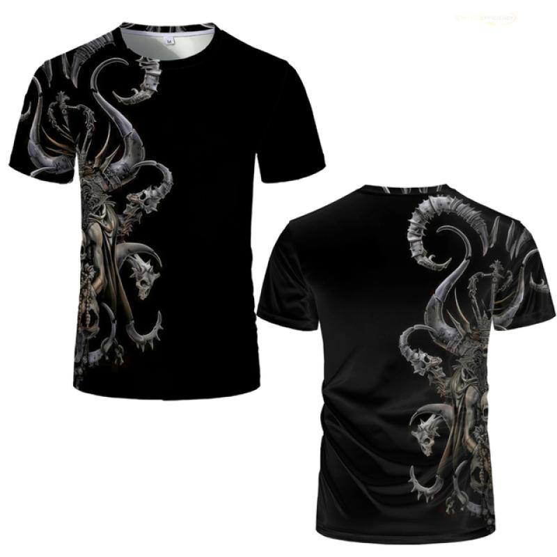 Rebel Skull Gesture Graphic T-Shirt - Edgy Men's Streetwear Tee with 3D Print, Dark Theme, Soft Polyester S-XXXL Mens T Shirts