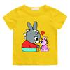 Lane Trotro 100%Cotton Cartoon T-shirts Children Boys Girls Short Sleeve Breathable Kawaii Kids High Quality O-neck Tshirts Anime Tees