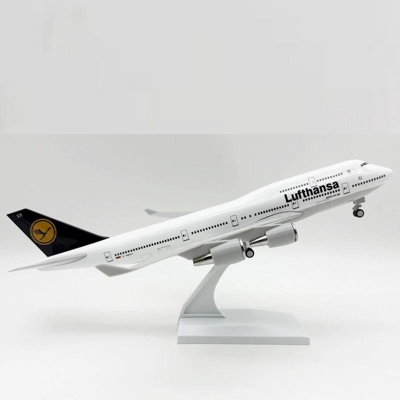 Сувенирная игрушка для мальчиков в масштабе 1/250, 30 см, B747 Авиалинии Lufthansa, смола, самолет, авиалайнер, модель для демонстрации, коллекция самолетов, подарок