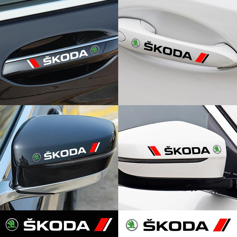Pdvri7 4 шт. Наклейка на ручку двери автомобиля Виниловая наклейка для Skoda Kodiaq Karoq 2 A7 Tour VRS Superb Octavia Yeti Fabia 1 Rapid Аксессуары