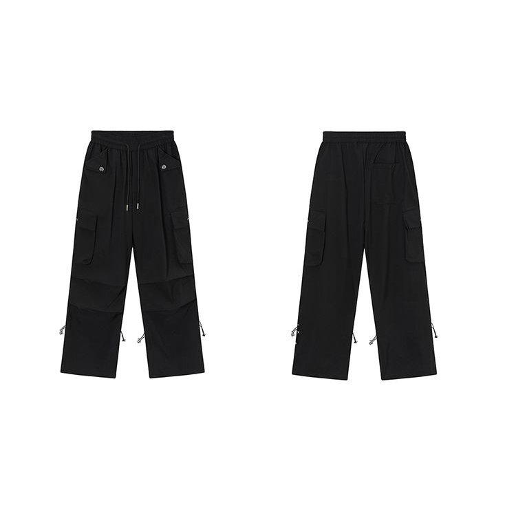 Уличная одежда, весенне-летние брюки-карго для женщин, новинка 2024 года, повседневные однотонные прямые женские брюки с большим карманом