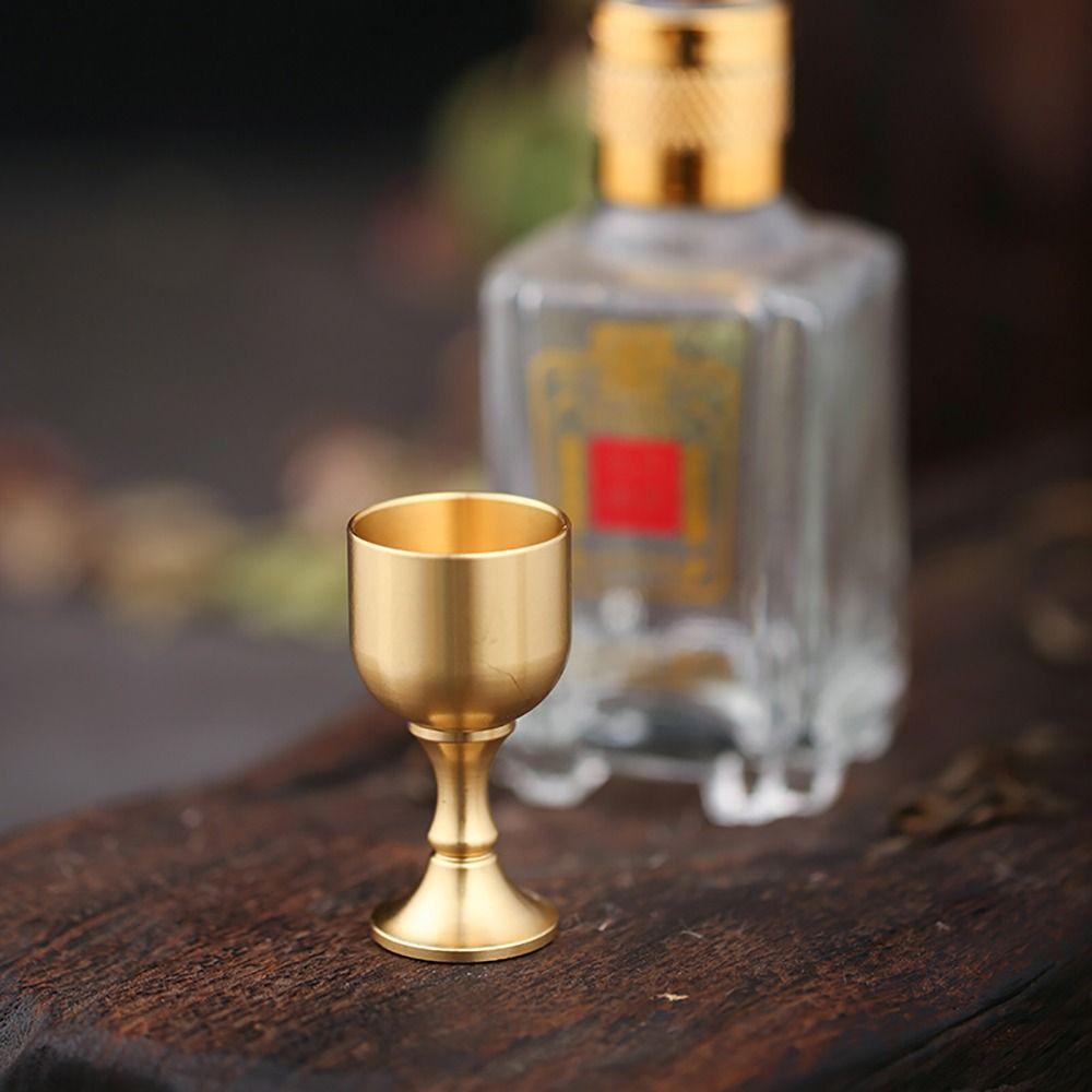 1Pcs Metal Wine Goblet Copper Liquor Cup New Brass Chalice Cup for Party Home Accessories