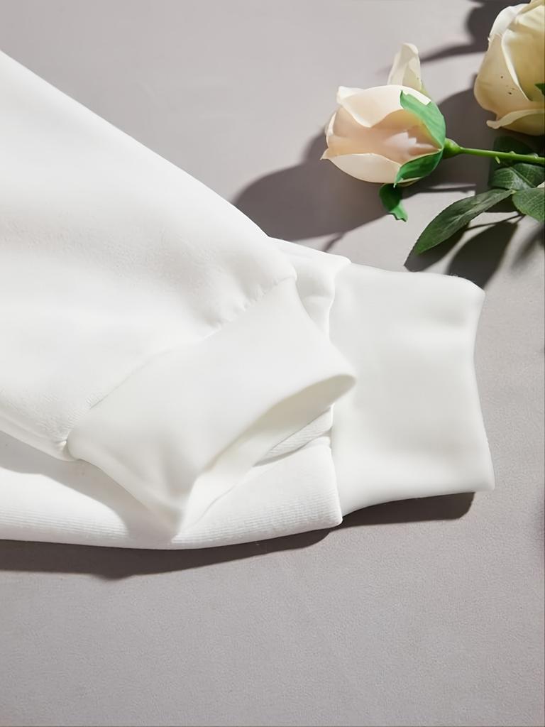 Пуловер с круглым вырезом и принтом улыбки ко Дню святого Валентина, свободный свитшот с длинными рукавами