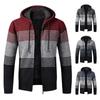 2024 New Autumn And Winter Trendy Men's Thickened Jacket Color Block Sweater Large Size Men's Outdoor Jacket Hooded Cardigan