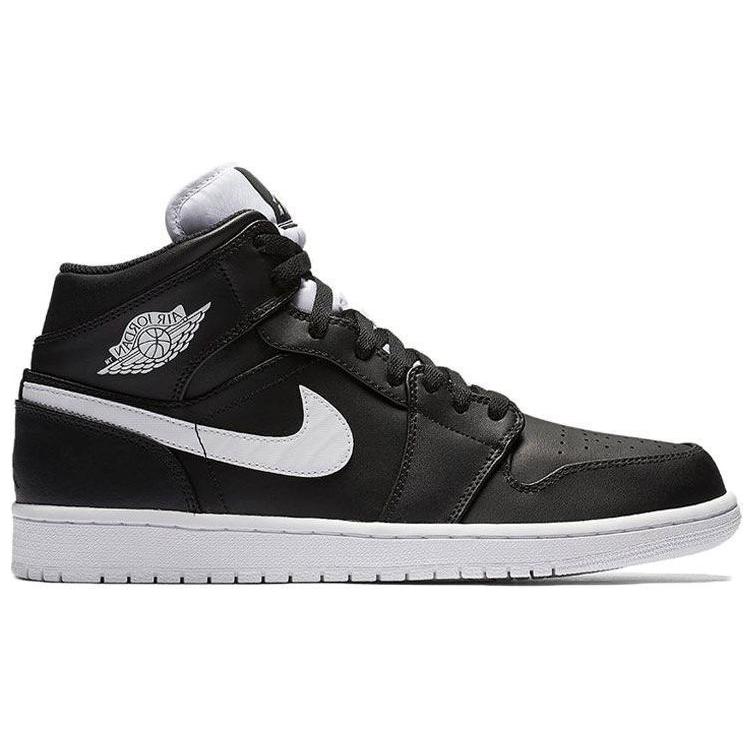 Jordan 1 Ретро Мид Черный Белый 554724-038