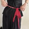 Ribbon Pearl Necklace Scarf Adjustable Polka Dots Scarf All-match Waist Chain  Summer Season