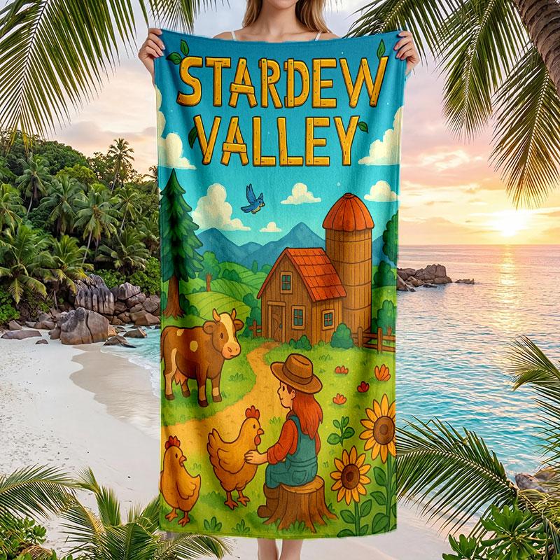 Large Beach Towel Quick Dry Absorbent Towel For Beach IndoorStardew Valley