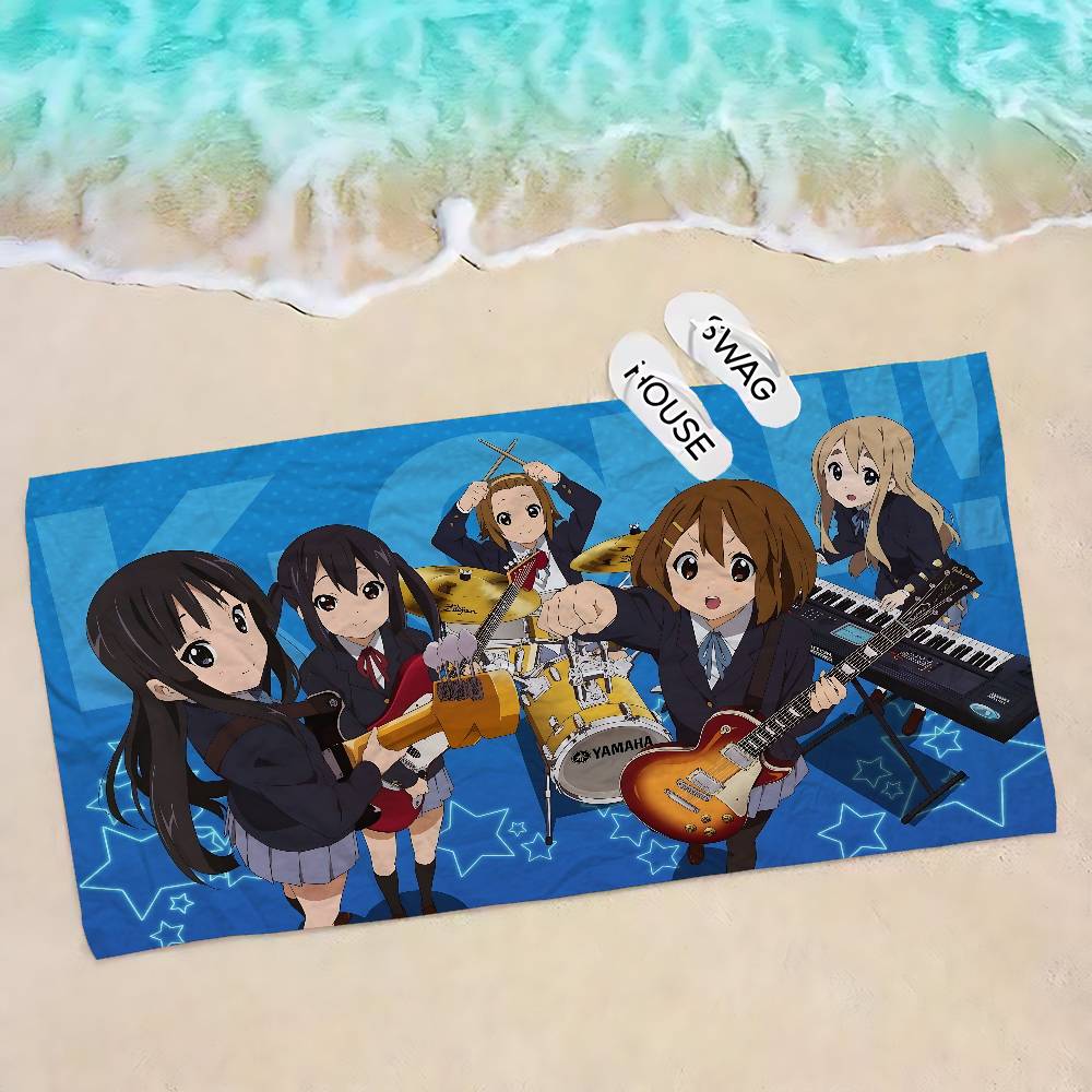 Аниме K-On Микрофибра Печатное Пляжное Полотенце Горный Туризм Йога Пляж Плавание Бег Впитывающее Мягкое Полотенце