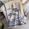 Korean version of the new jacquard warm fashion temperament scarf dual-purpose air-conditioned room shawl autumn and winter thickened shawl