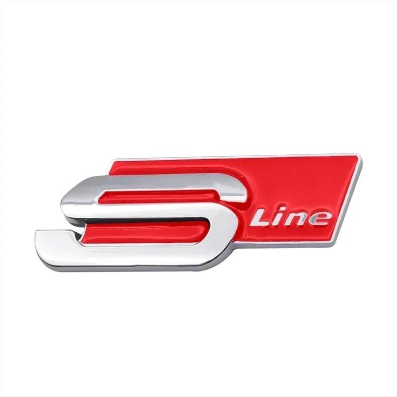1Pc new Metal Logo Sticker Badge Decals for Sline TT Q2 Q3 Q5 Q7 Q8 A3 A4 A5 A6 A7 R8 B5 B6 B7 B8 C5 RS4 RS5 V8 Car Decoration