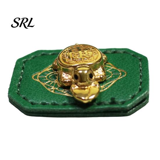 Turtle Lover Gift Idea Luck Wallet Charm , Gold Coin Pendant for Purse And Tone Zipper Ornament Handbag, Feng Shui Money Decoration with Faux Leather